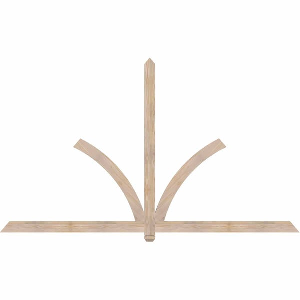 Ekena Millwork Redmond Smooth Timber Gable Bracket, Douglas Fir, 96"W x 56"H x 1 1/2"D x 3 1/2"F, 14/12 Pitch GBW096X56X0204RED00SDF - main